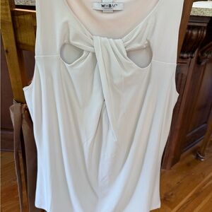 White House Black Market Cream Twist-Front Sleeveless Camisole